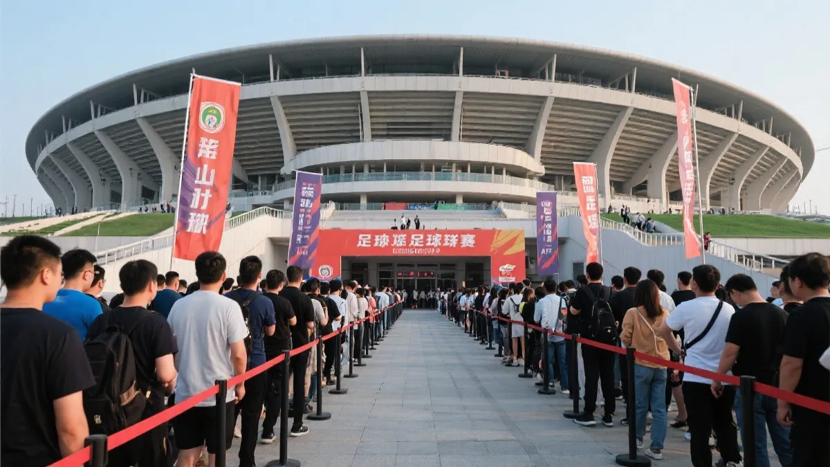 球场入场通道与赛前排队氛围