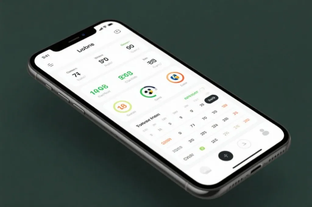 一個簡潔無品牌的體育數據分析手機應用程式界面